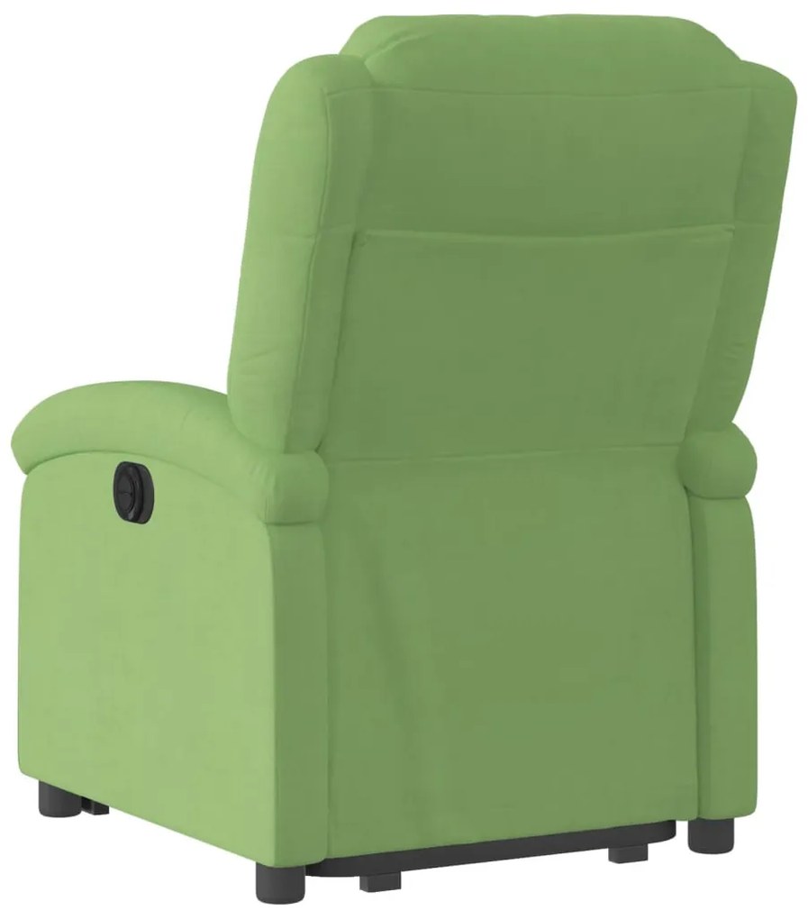 világoszöld bársony felállást segítő dönthető fotel