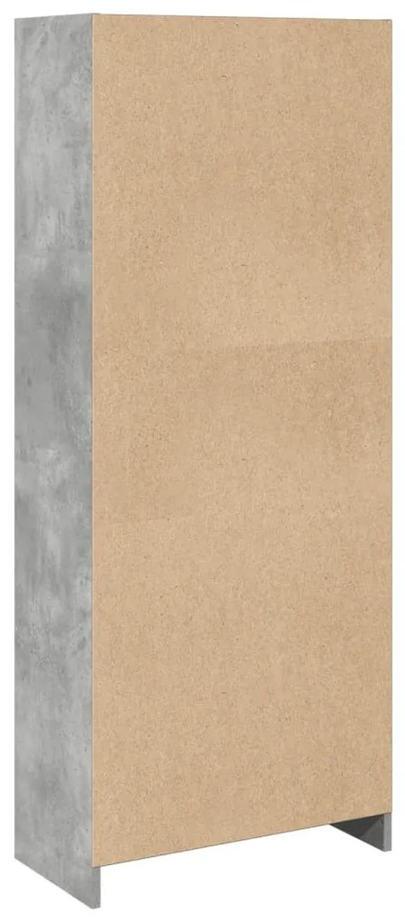 betonszürke szerelt fa könyvespolc 57 x 28,5 x 141 cm