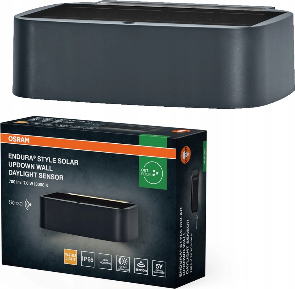 Kerti fali lámpa Led alkonyérzékelővel 7.6W 3000K IP65 Endura