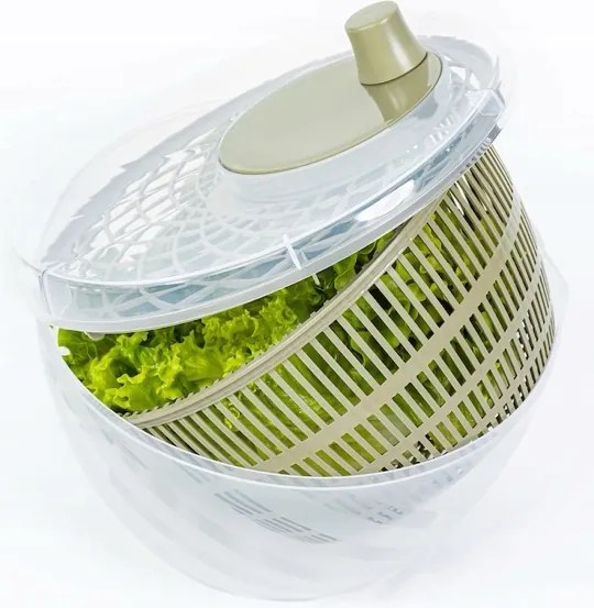 Nagy Saláta Centrifuga 6L Cédrus Szűrő Zöldség Szárító Gyümölcs Faneo