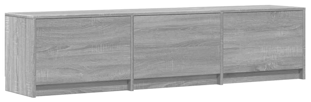 szürke sonoma színű szerelt fa TV-szekrény LED-del 165x34x40 cm