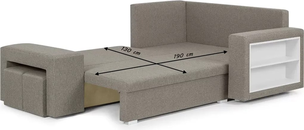 MODO3 Kinyitható sarokkanapé Mustár