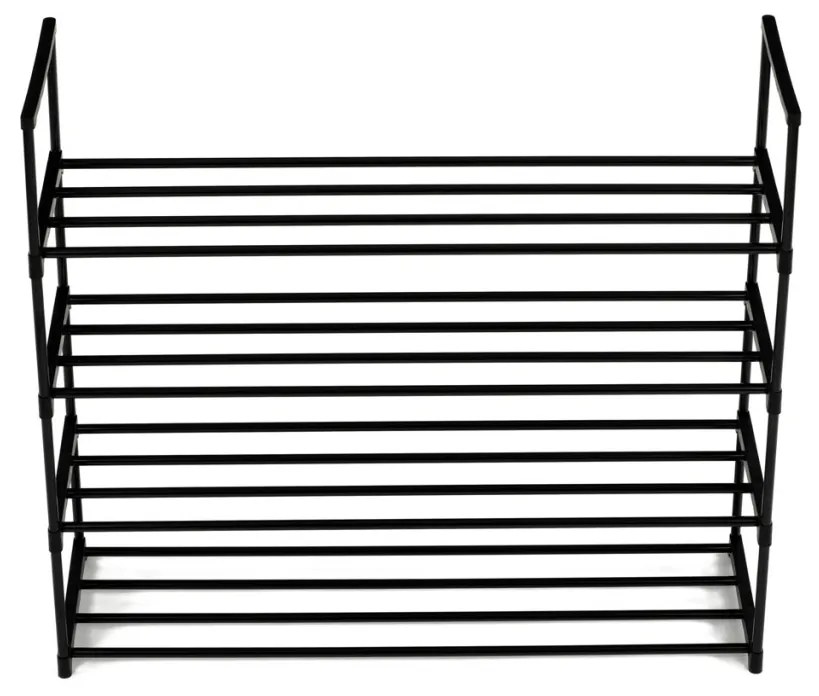Dulap pentru pantofi, cu 4 rafturi, din metal negru