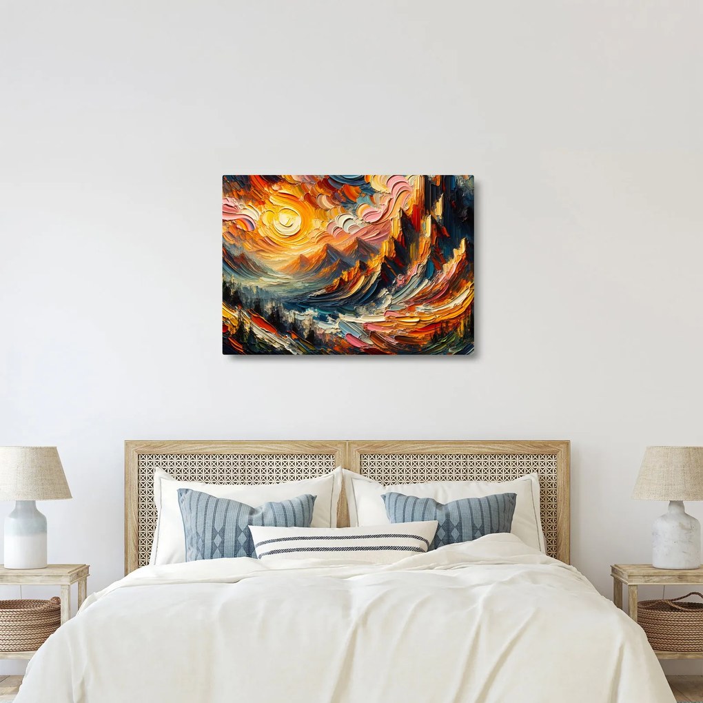 Kép - Hegyek, melyeket napfény ölel (70x50 cm)