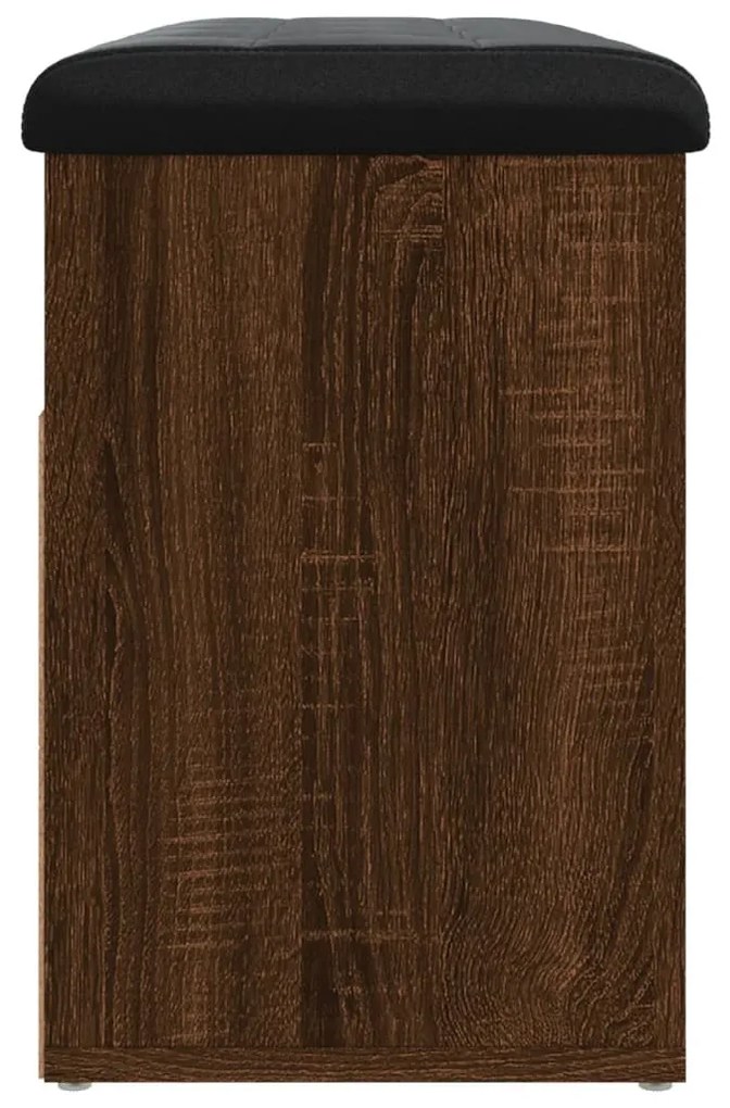barna tölgy színű szerelt fa cipőtároló pad 82 x 32 x 45,5 cm