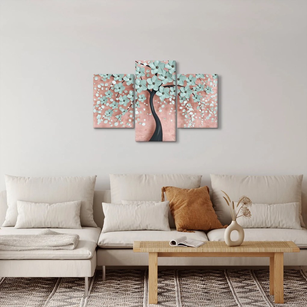Kép - Pasztell kék virágok (90x60 cm)