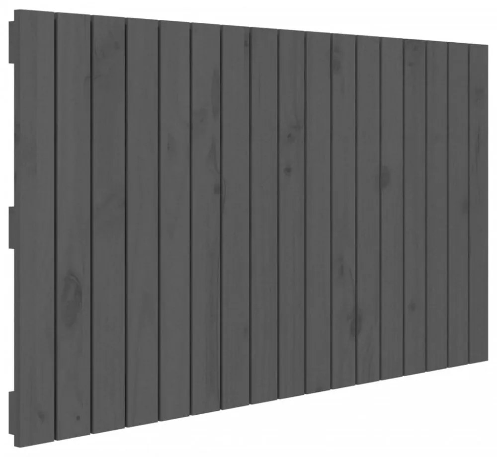 szürke tömör fenyőfa fali fejtámla 108 x 3 x 60 cm