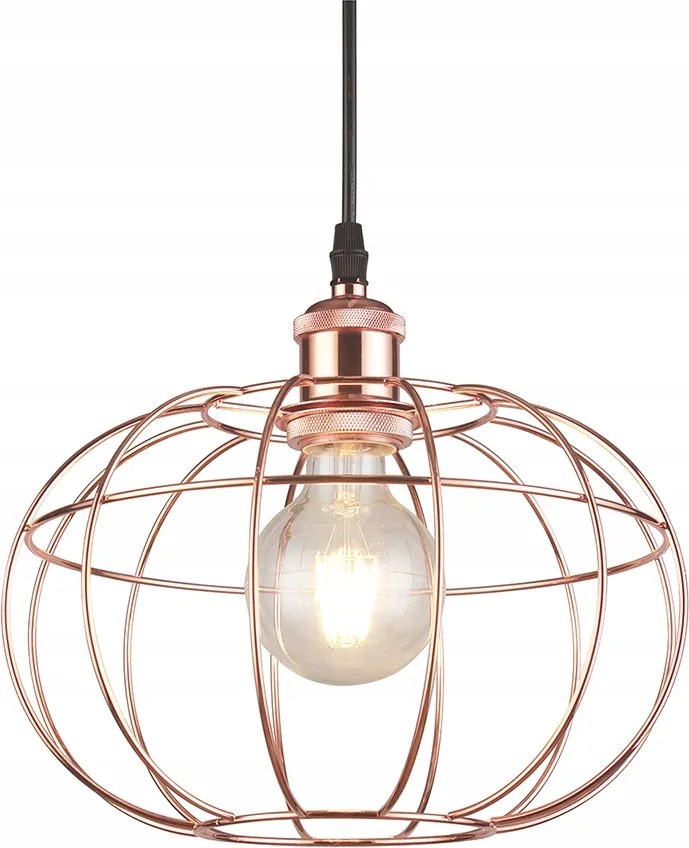 Függő mennyezeti lámpa E27 Viela réz drótgömb Gtv Dekor