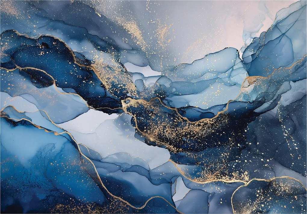 Fotótapéta Márvány Arany Kék Flizelina Nappali Hálószoba 400x280