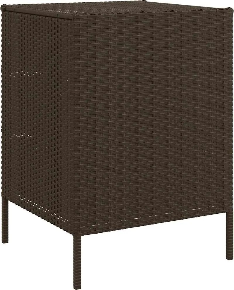 vidaXL barna polyrattan kerti tárolószekrény 55 x 59 x 80 cm