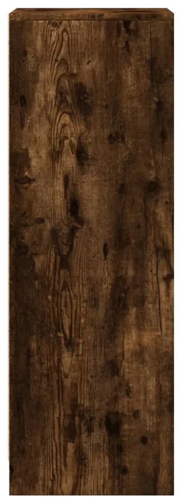 füstös tölgy szerelt fa tálalószekrény LED-del 42,5x34x100 cm
