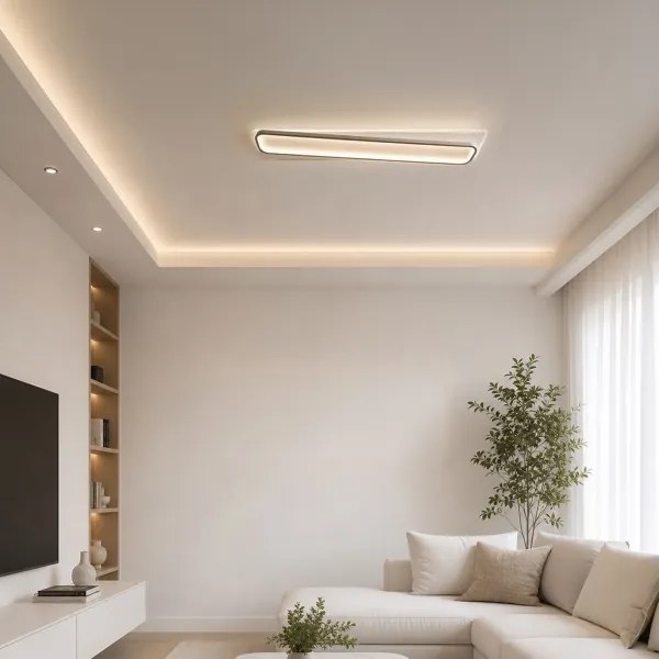 BRILAGI - LED dimmelhető mennyezeti lámpa OUTLINE LED/90W/230V 18x100 cm fehér/fekete + távirányító