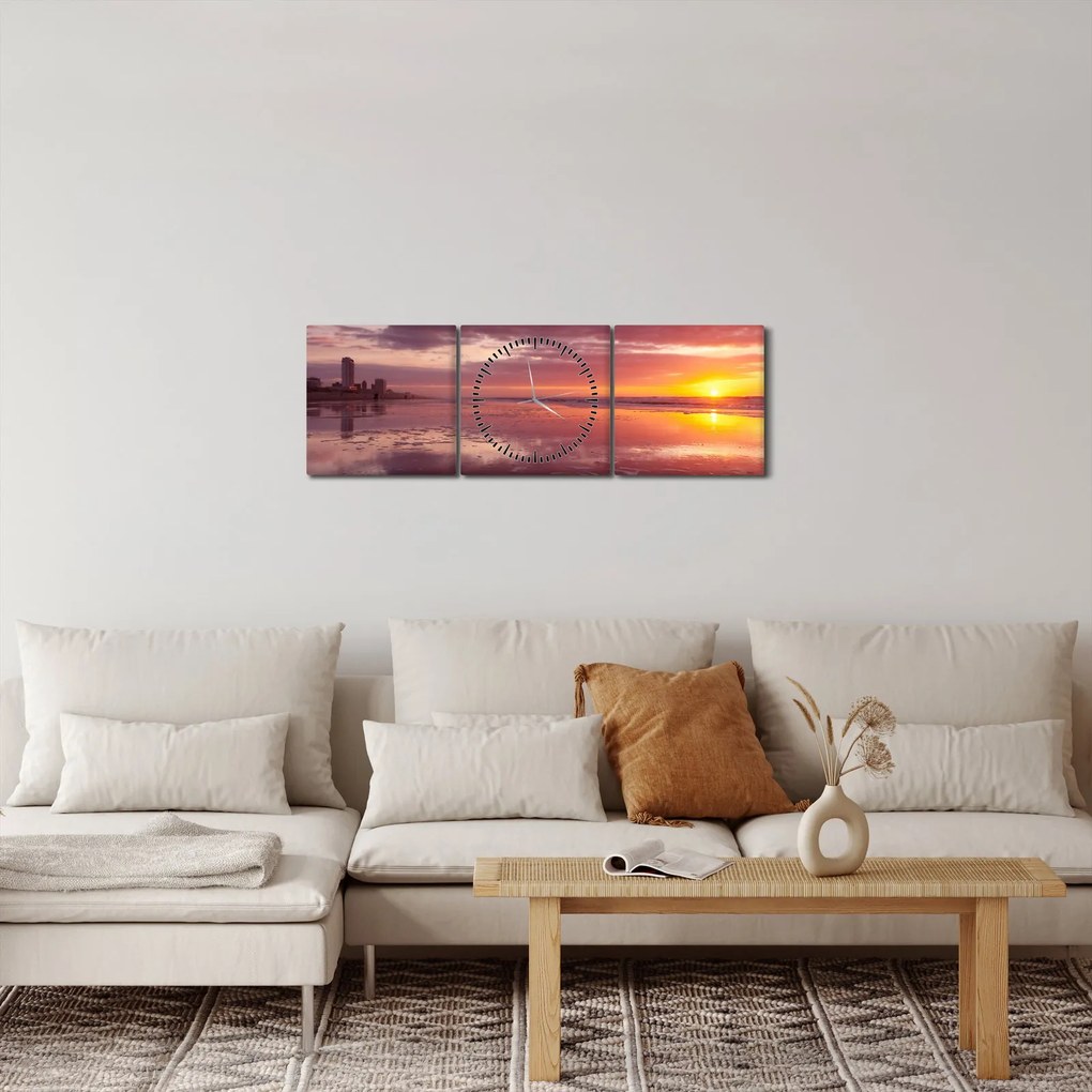 Kép - Strand naplementében (órával) (90x30 cm)