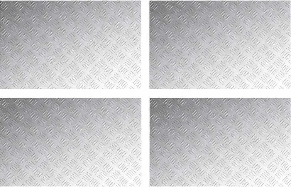 vidaXL Lépcsőfok Négyszögletes 4 pcs Ezüst 80 x 50 cm Alumínium