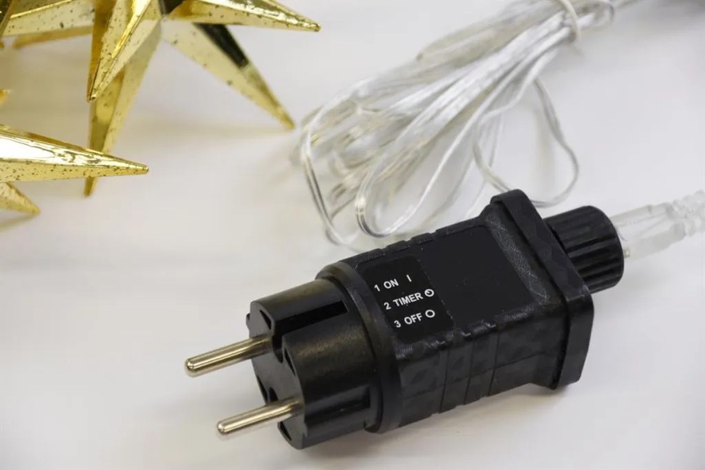 LED fénylánc 10 LED csillagok 12 cm meleg fehér