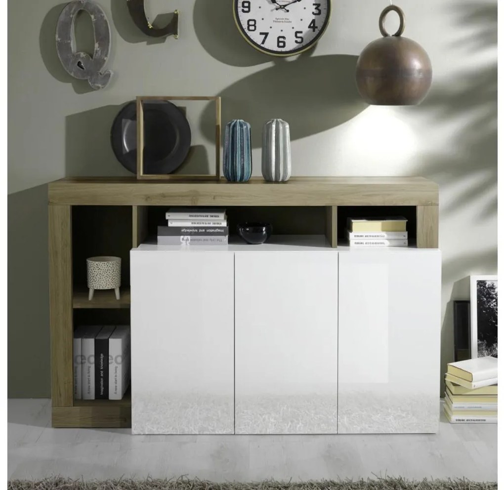 Komód LENOR fehér/barna