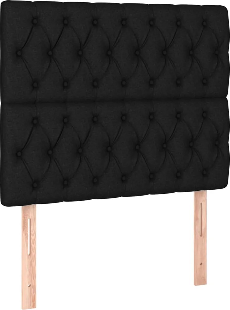 fekete szövet fejtámla 90x7x118/128 cm