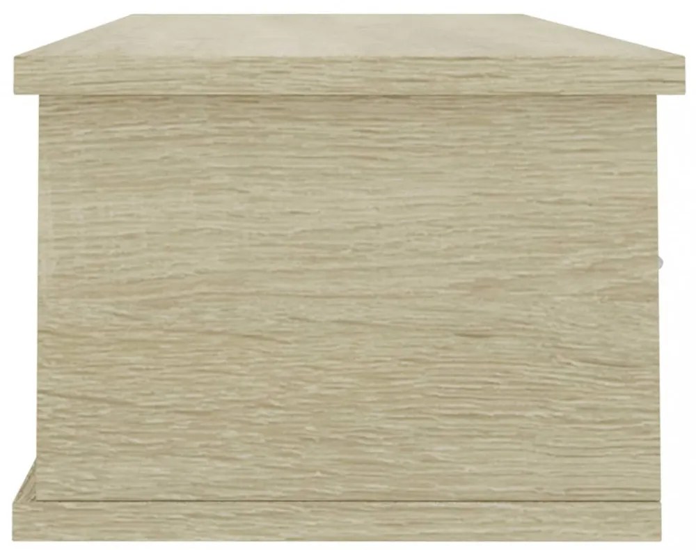 sonoma falra szerelhető szerelt fa fiókos polc 88x26x18,5 cm