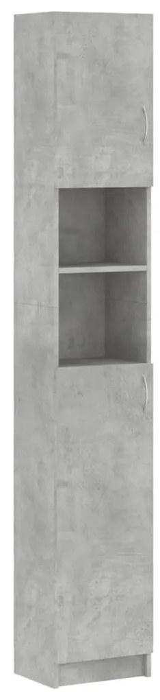 Betonszürke szerelt fa fürdőszobaszekrény 32 x 25,5 x 190 cm