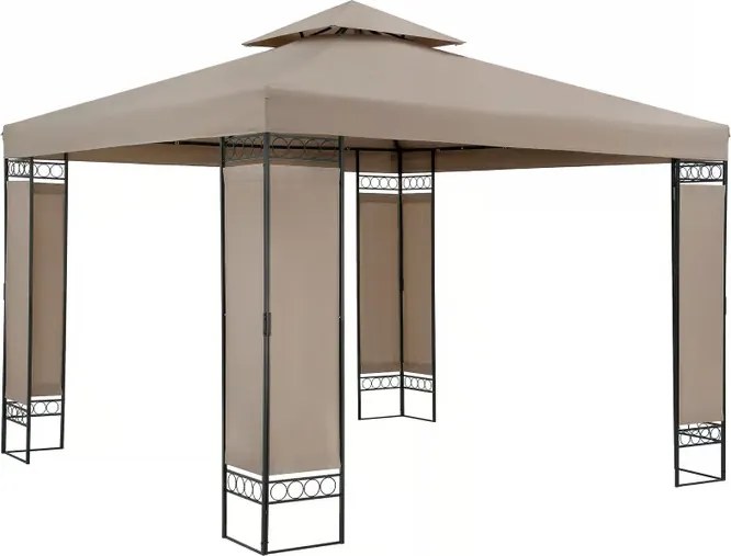 Casaria® Lorca kerti pavilon 3x3 m - taupe