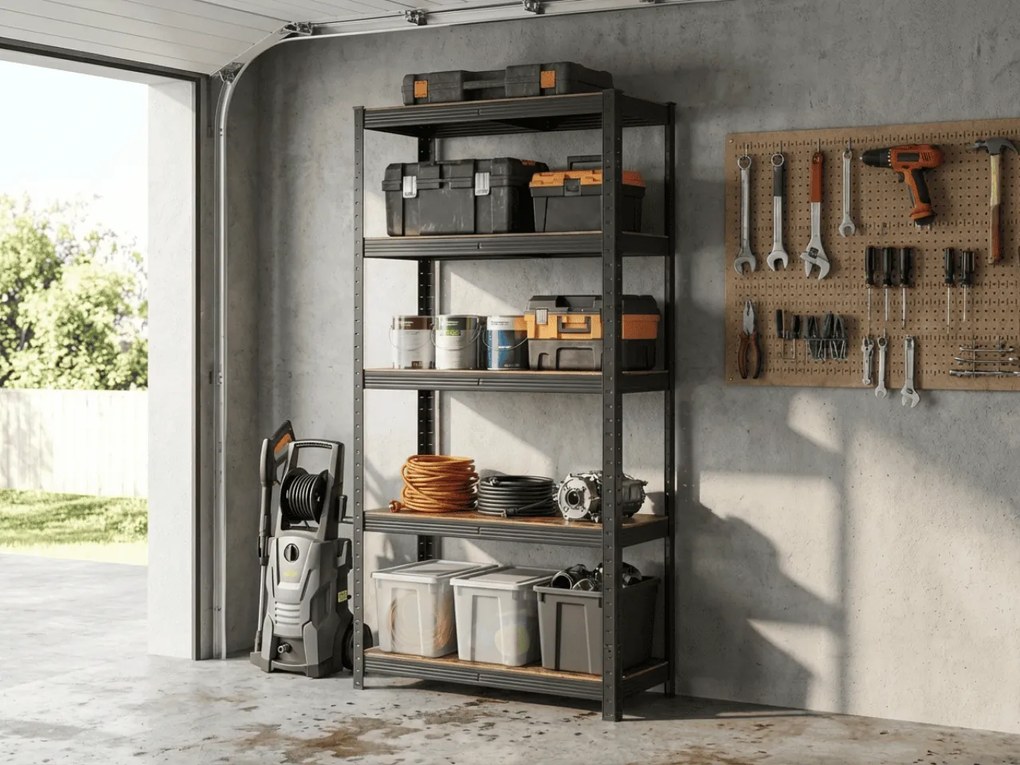 Fém polcos állvány TAYLOR 5 polc 150x75 cm