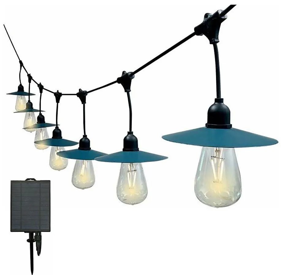 LED Napelemes lánc 15xLED/0,2W/3,7V 15,6 m 3000K IP44 2400 mAh