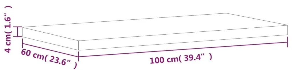 tömör bükkfa téglalap alakú asztallap 100x60x4 cm