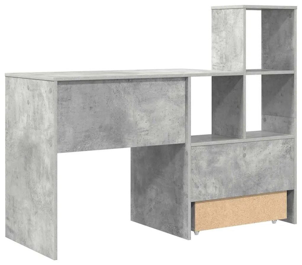 Asztal fiókkal Beton szürke 131.5 x 50 x 106.5 cm Faanyag