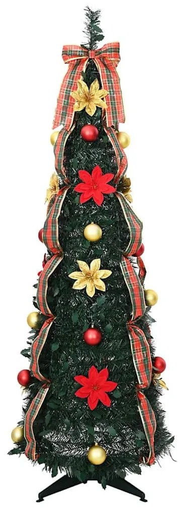 Mű karácsonyfa 100 LED-del állvánnyal Zöld 150 cm PVC