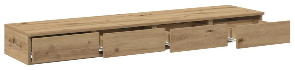 Ágyfiókok fiókkal kézműves tölgy 135 x 36.5 x 16.5 cm Faanyag