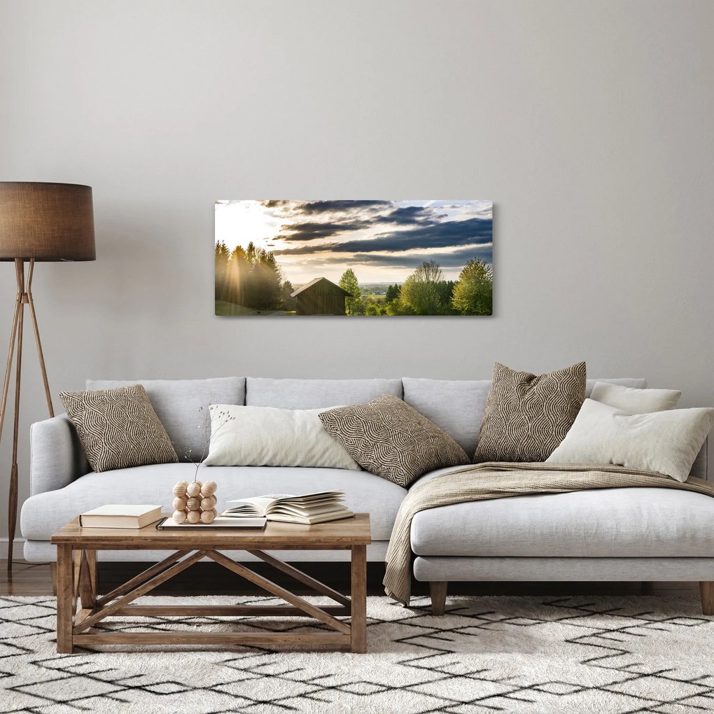Kép egy házrol a réten (120x50 cm)