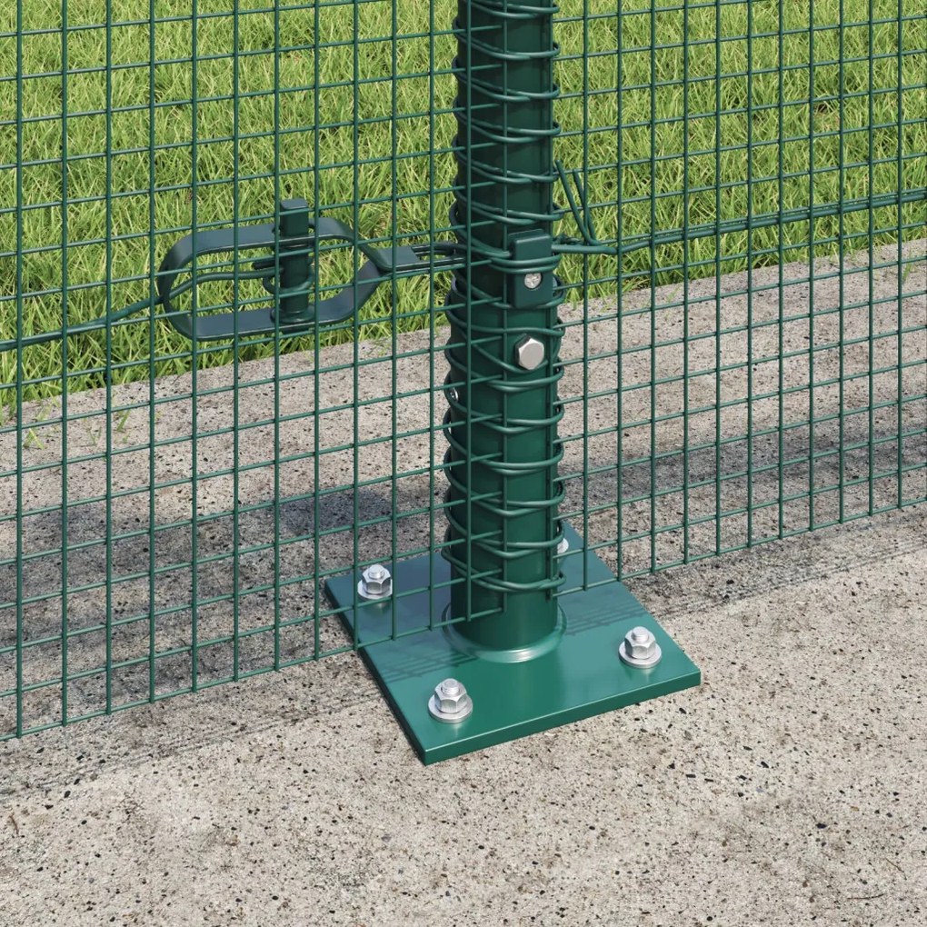 Hegesztett Drótkerítés 7 Flancos Oszloppal Zöld 0.6x10 m Acél