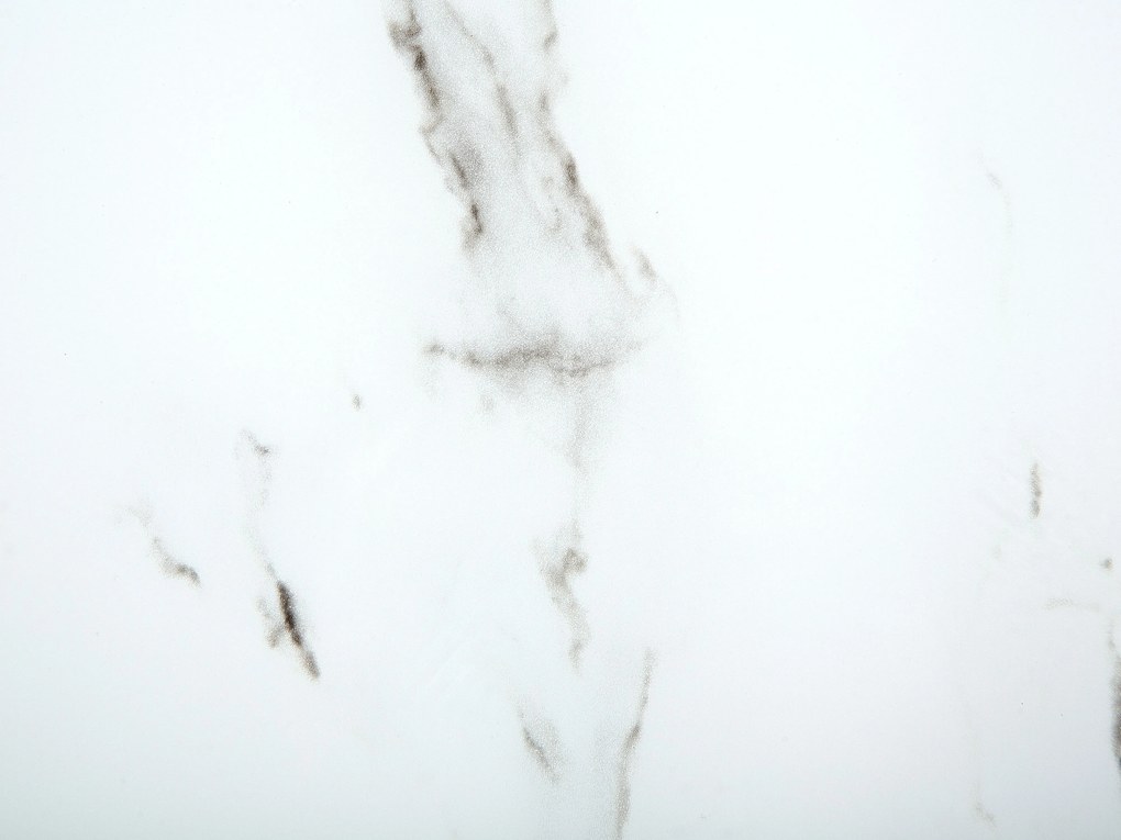 Fehér és ezüst márványhatású dohányzóasztal ⌀ 70cm QUINCY Beliani