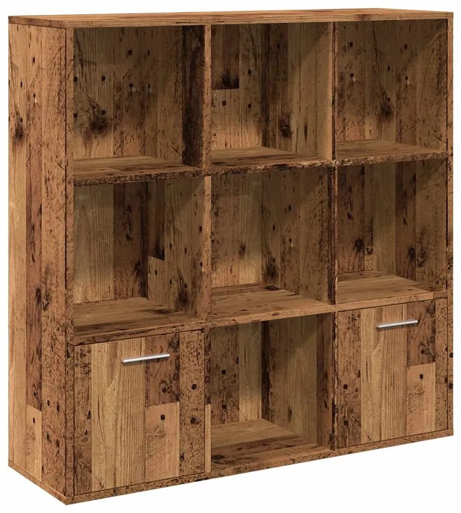 antik fa színű szerelt fa könyvszekrény 98 x 29 x 97,5 cm
