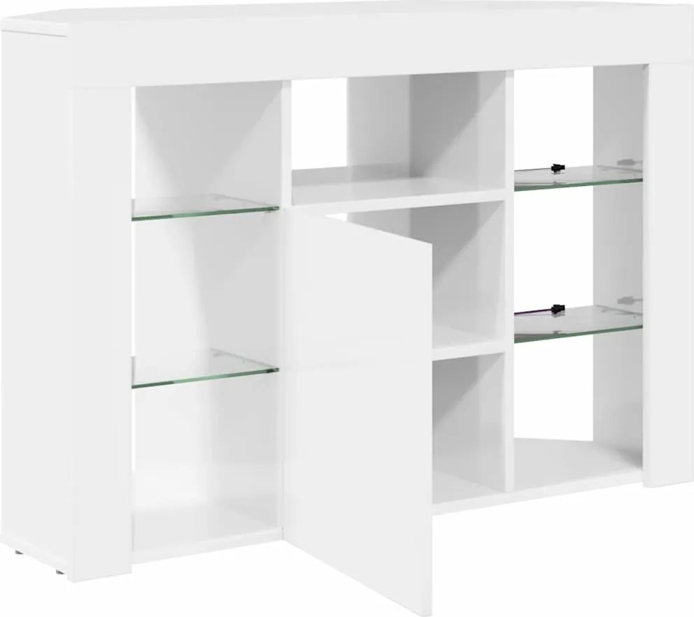 Sarok LED TV szekrény Magas fényű Fehér 104 x 40 x 68 cm