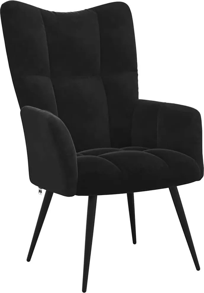 vidaXL Pihenőszék Fekete 70 x 61 x 96,5 cm Bársony