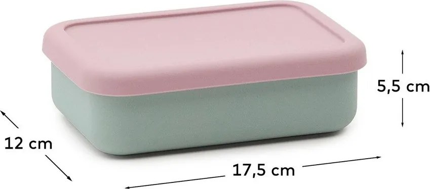 Rózsaszín-türkiz szilikon gyerek uzsonnás doboz Lili – Kave Home