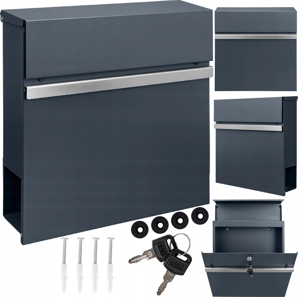 Postaláda Posta Újság Modern Antracit Exclusive Tubus