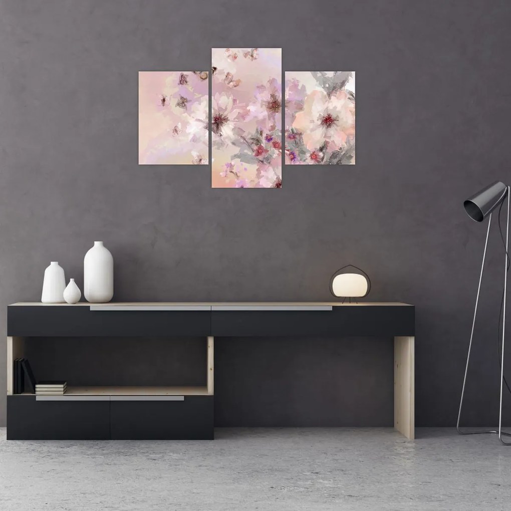 Kép - Művészeti kollázs pillangókkal (90x60 cm)