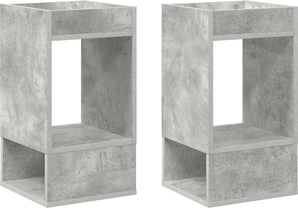 vidaXL Végasztal 2 pcs Beton Szürke 30 x 30 x 56 cm Faanyag