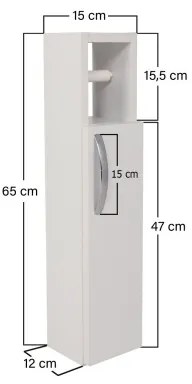 Szekrény WC-papír tartóval STAR 65x15 cm fehér
