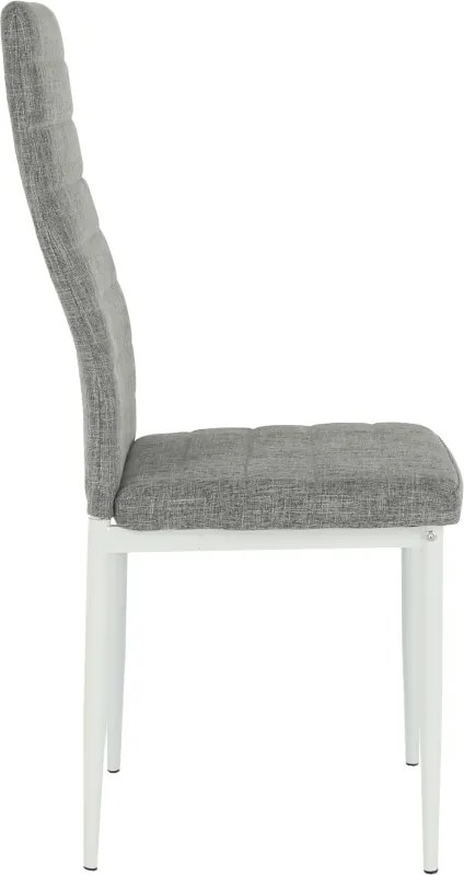 Étkezőszék, világos szürke szövet/fehér fém, COLETA NOVA
