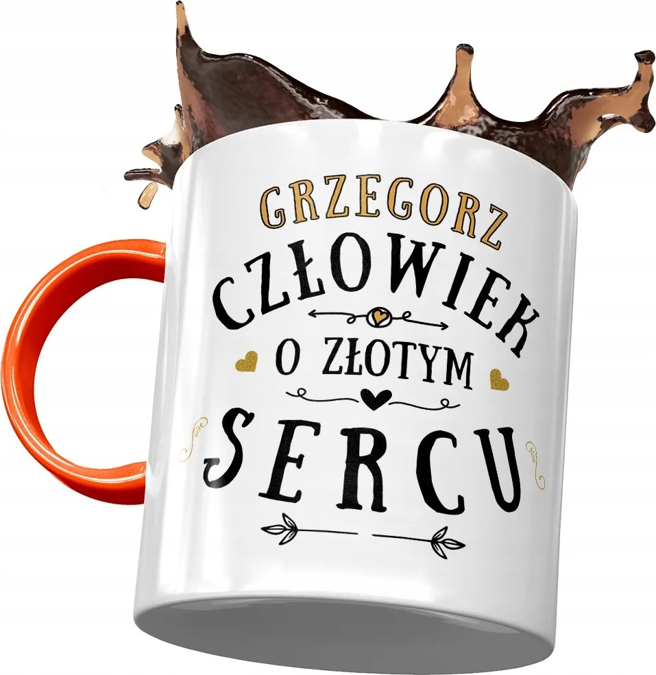 Narancssárga Bögre Gergelynek Ajándék Nyomtatott Fotóval