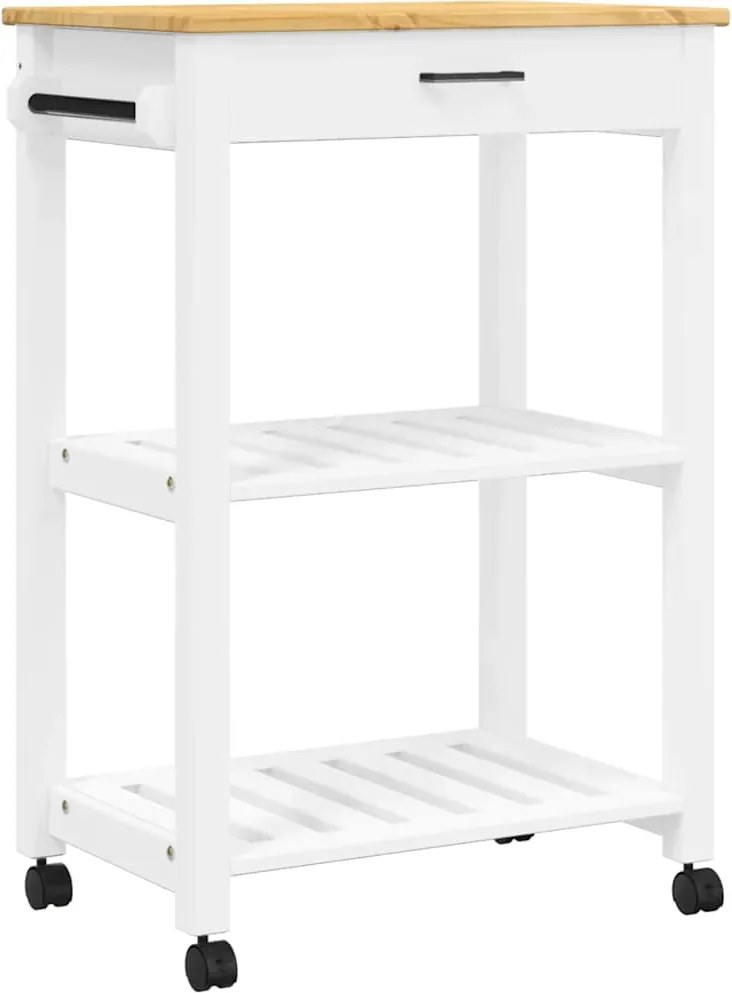 vidaXL MONZA tömör fenyőfa konyhai kocsi 60 x 40 x 88,5 cm