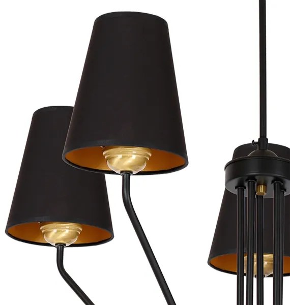 Csillár rúdon VICTORIA 5xE27/60W/230V fekete