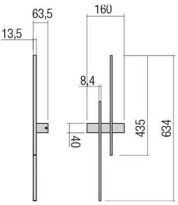 Redo 01-2744 - TANGENT LED fali lámpatest, 13W/230V, CRI 90, fehér