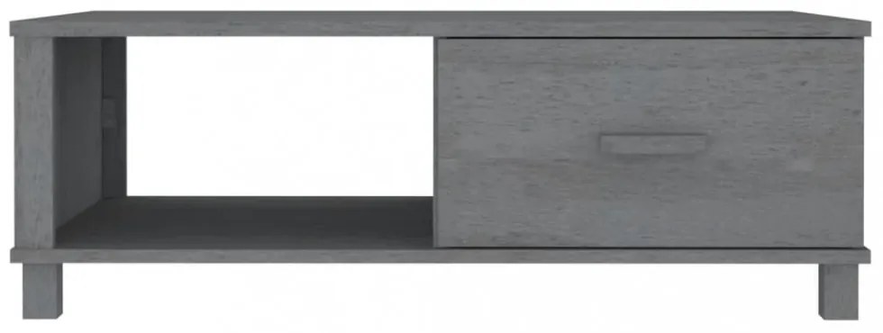 HAMAR sötétszürke tömör fenyőfa dohányzóasztal 100 x 55 x 35 cm