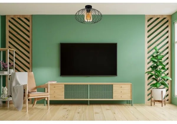 Felületre szerelhető csillár CORRINI 1xE27/60W/230V átm. 34 cm fekete/bézs