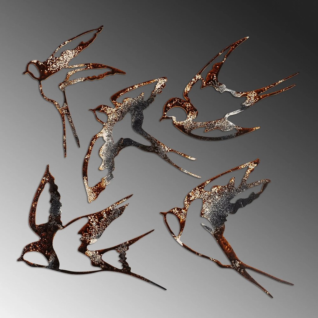 Fém fali dekoráció, Birds-2