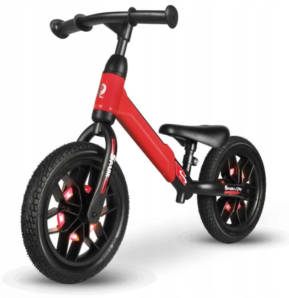 QPlay SPARK futóbicikli LED világítással, piros